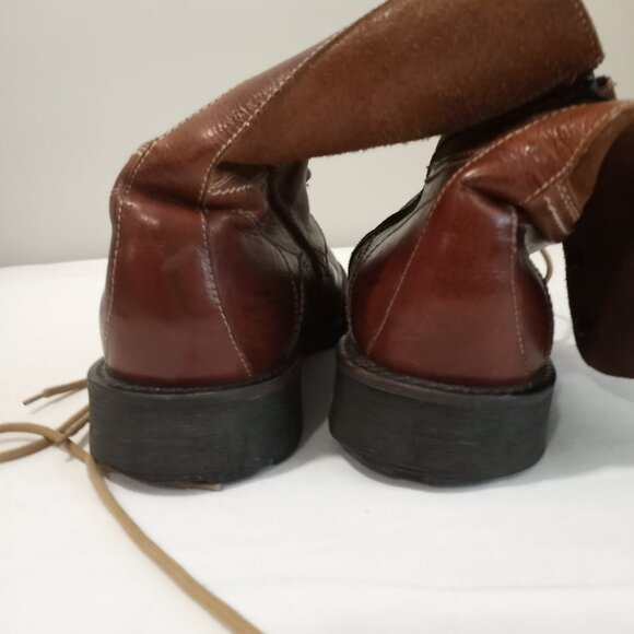 KENNETH COLE REACTION BROWN LEATHER LACE UP ANKLE BOOTS MEN SIZE 13 - Picture 7 of 12